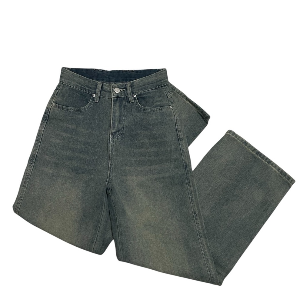 High-Waisted Green Jeans